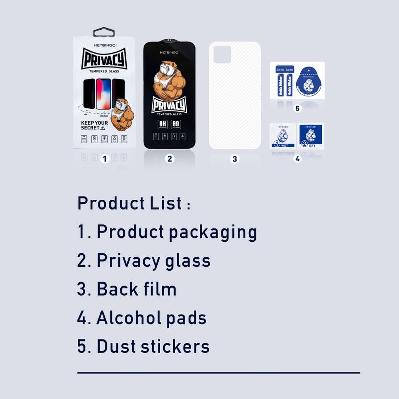 Anti Glare Asahi Glass Privacy 13 Pro Max Tempered Screen Protector For Iphone Apple